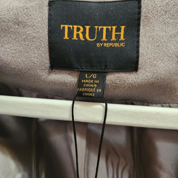 TRUTH BY REPUBLIC  NWT faux leather womans jacket size large - Picture 3 of 6